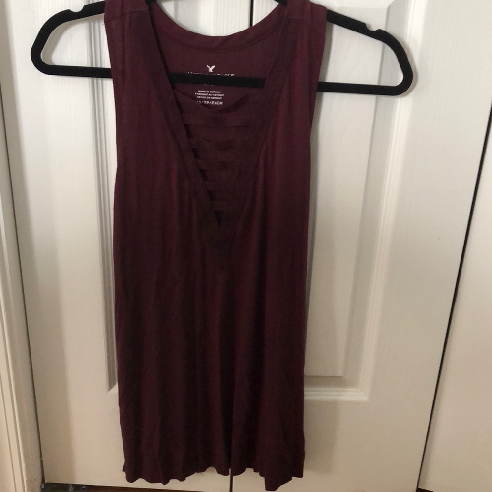 Maroon V-Neck Tank